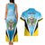 Personalised Saint Lucia 758 Couples Matching Tank Maxi Dress and Hawaiian Shirt With Coat Of Arms