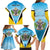 Personalised Saint Lucia 758 Family Matching Long Sleeve Bodycon Dress and Hawaiian Shirt With Coat Of Arms