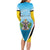 Personalised Saint Lucia 758 Family Matching Long Sleeve Bodycon Dress and Hawaiian Shirt With Coat Of Arms