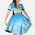 Personalised Saint Lucia 758 Family Matching Off The Shoulder Long Sleeve Dress and Hawaiian Shirt With Coat Of Arms