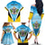 Personalised Saint Lucia 758 Family Matching Off The Shoulder Long Sleeve Dress and Hawaiian Shirt With Coat Of Arms