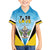 Personalised Saint Lucia 758 Family Matching Off The Shoulder Long Sleeve Dress and Hawaiian Shirt With Coat Of Arms