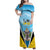 Personalised Saint Lucia 758 Family Matching Off Shoulder Maxi Dress and Hawaiian Shirt With Coat Of Arms