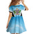 Personalised Saint Lucia 758 Family Matching Off Shoulder Short Dress and Hawaiian Shirt With Coat Of Arms