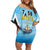 Personalised Saint Lucia 758 Family Matching Off Shoulder Short Dress and Hawaiian Shirt With Coat Of Arms