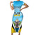 Personalised Saint Lucia 758 Family Matching Short Sleeve Bodycon Dress and Hawaiian Shirt With Coat Of Arms