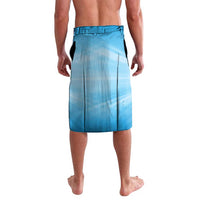 Blue lavalava shorts, plain back with elastic waistband and vertical side seam