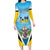 Personalised Saint Lucia 758 Long Sleeve Bodycon Dress With Coat Of Arms