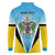 Personalised Saint Lucia 758 Long Sleeve Polo Shirt With Coat Of Arms