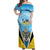 Personalised Saint Lucia 758 Off Shoulder Maxi Dress With Coat Of Arms