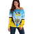 Personalised Saint Lucia 758 Off Shoulder Sweater With Coat Of Arms