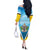 Personalised Saint Lucia 758 Off The Shoulder Long Sleeve Dress With Coat Of Arms