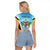 Personalised Saint Lucia 758 Raglan Cropped T Shirt With Coat Of Arms