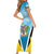 Personalised Saint Lucia 758 Short Sleeve Bodycon Dress With Coat Of Arms