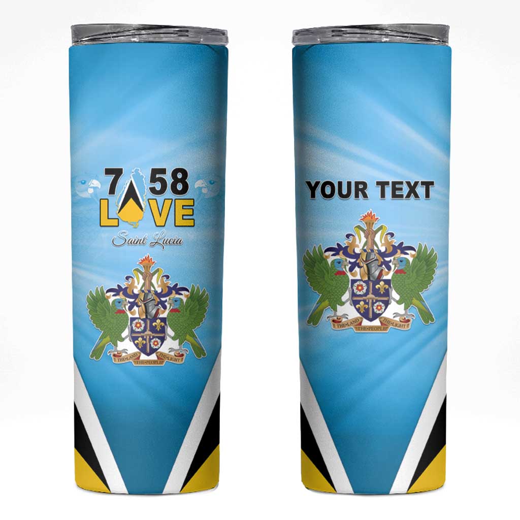 Personalised Saint Lucia 758 Skinny Tumbler With Coat Of Arms