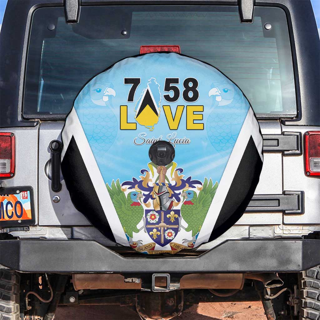 Saint Lucia 758 Spare Tire Cover With Coat Of Arms