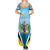 Personalised Saint Lucia 758 Summer Maxi Dress With Coat Of Arms