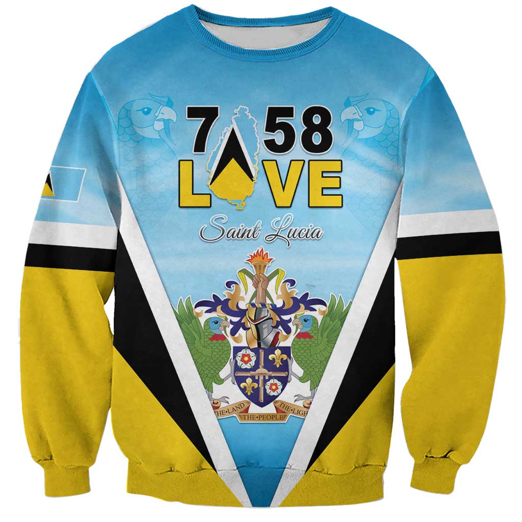 Personalised Saint Lucia 758 Sweatshirt With Coat Of Arms