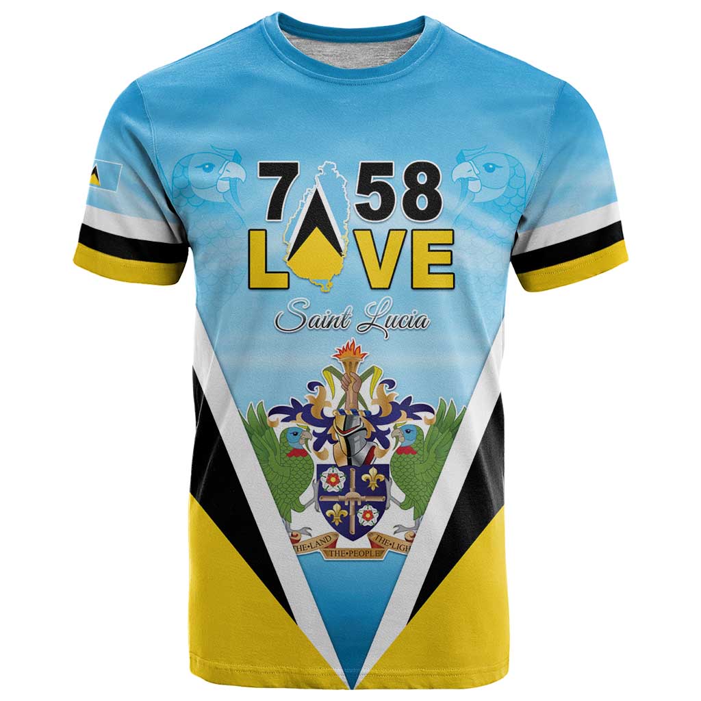 Personalised Saint Lucia 758 T Shirt With Coat Of Arms