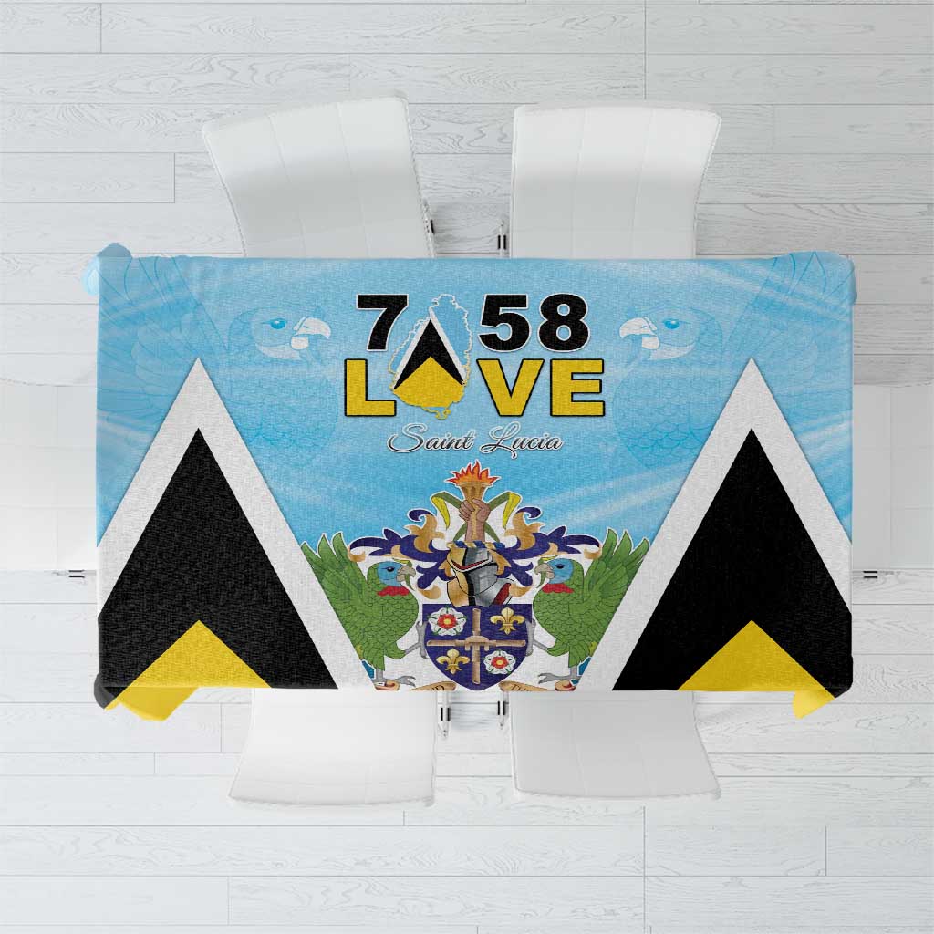 Saint Lucia 758 Tablecloth With Coat Of Arms