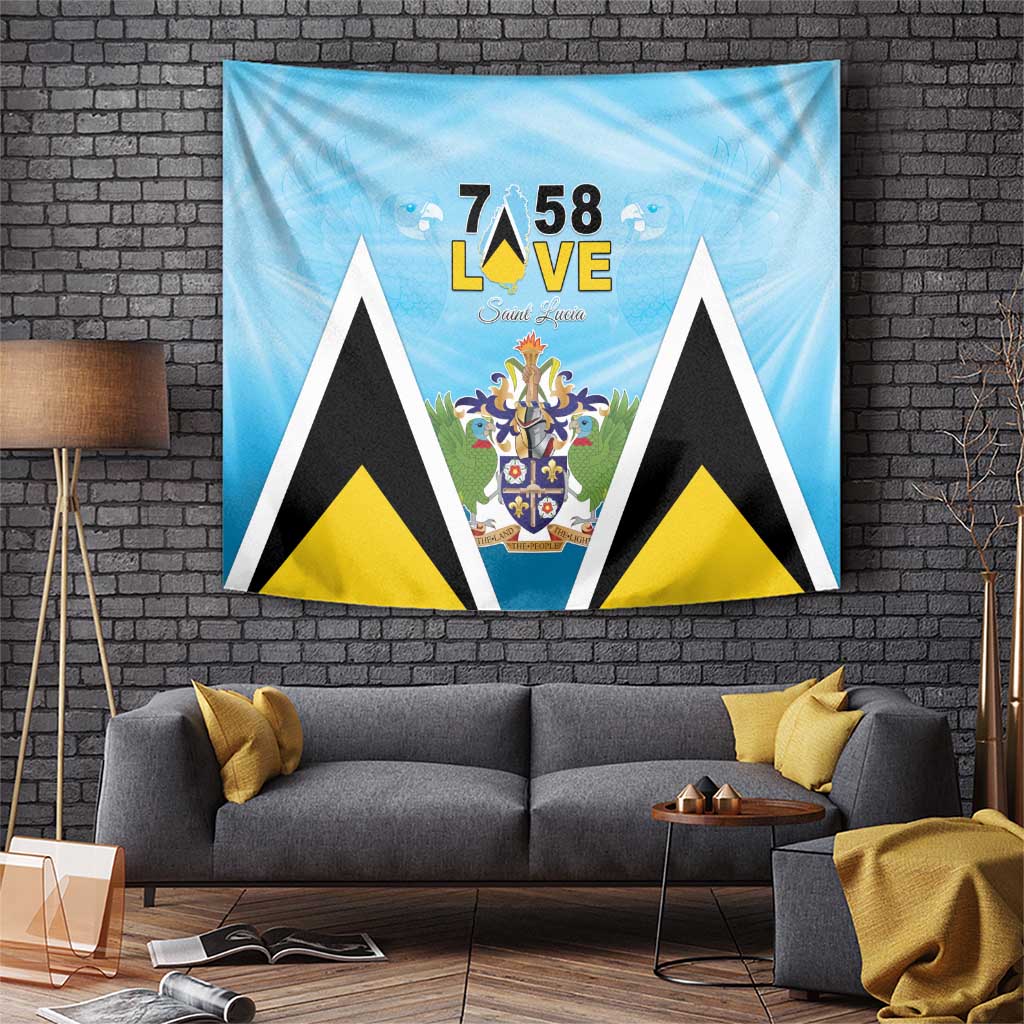 Saint Lucia 758 Tapestry With Coat Of Arms