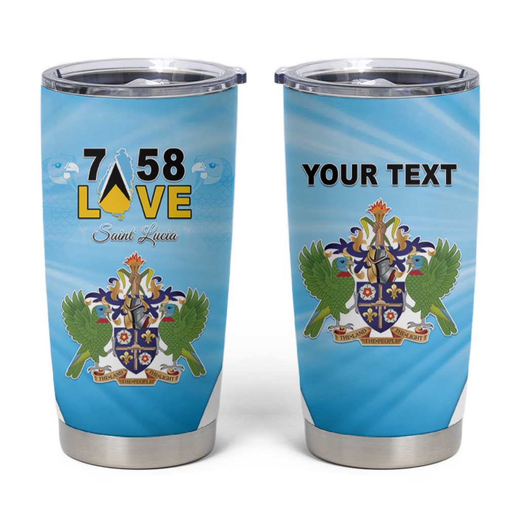 Personalised Saint Lucia 758 Tumbler Cup With Coat Of Arms