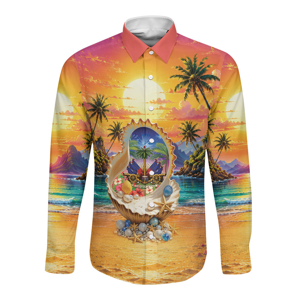 Haiti Long Sleeve Button Shirt The Pearl Of The Antilles