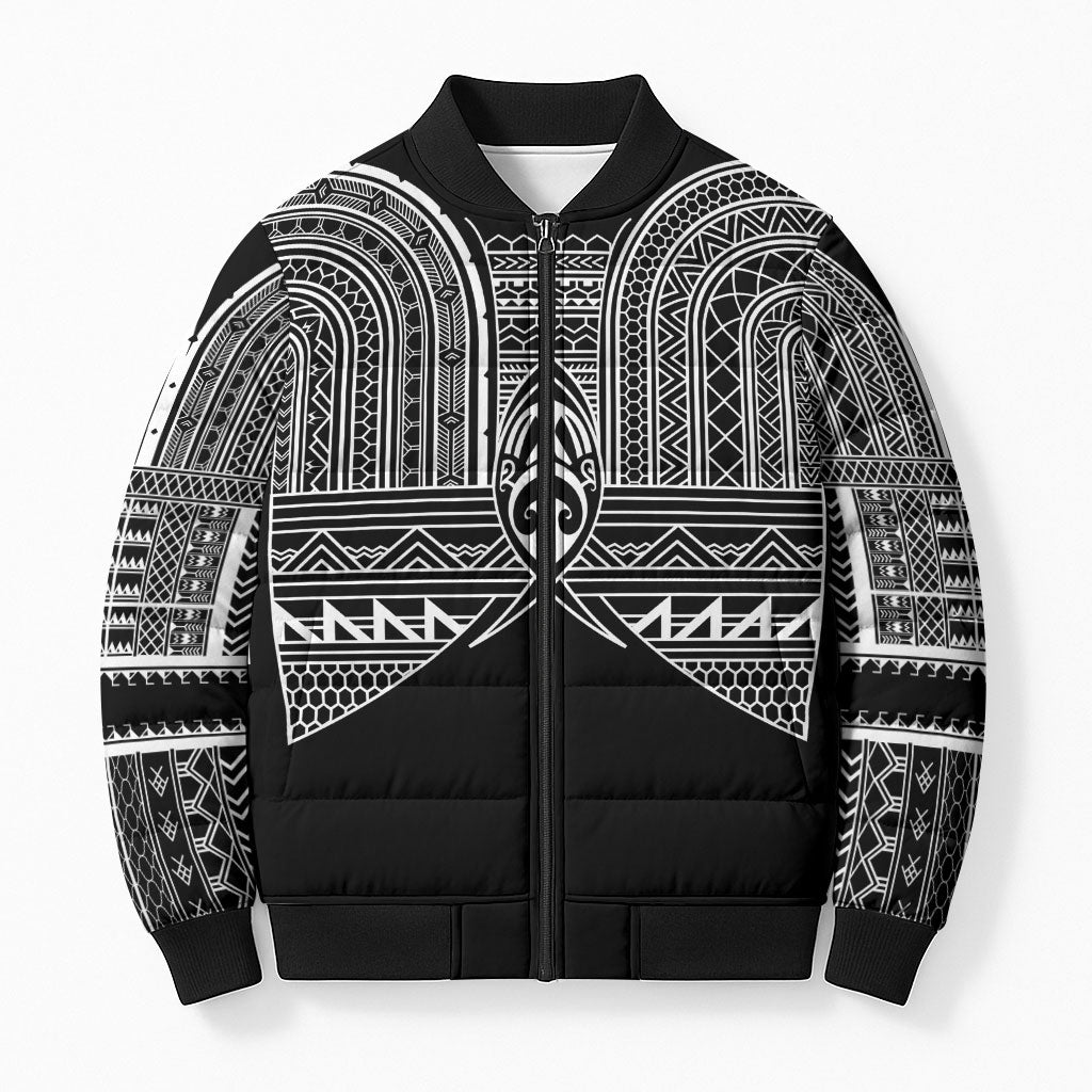 Philippines Igorot Tribal Inspired Bomber Puffer Jacket Black Version
