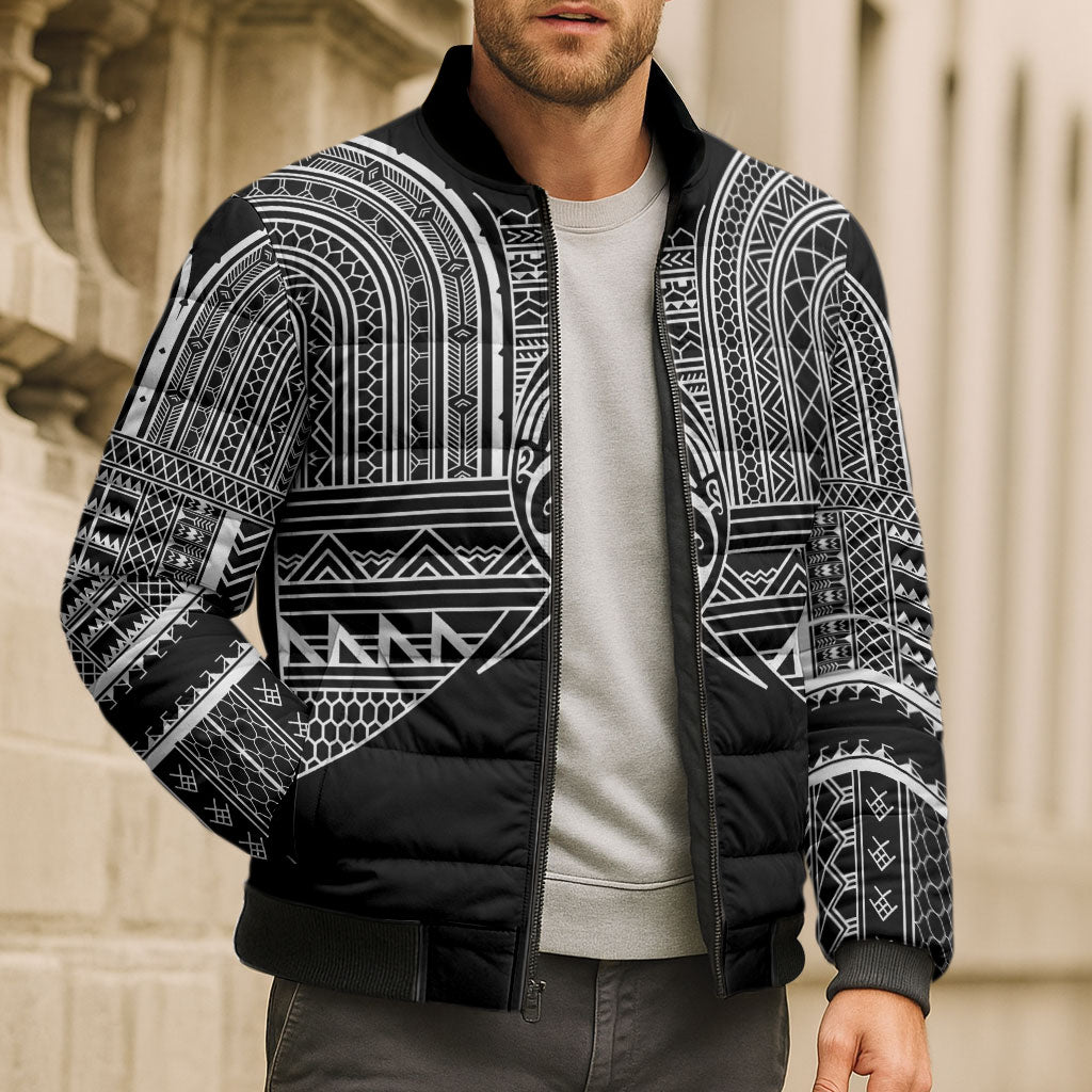 Philippines Igorot Tribal Inspired Bomber Puffer Jacket Black Version