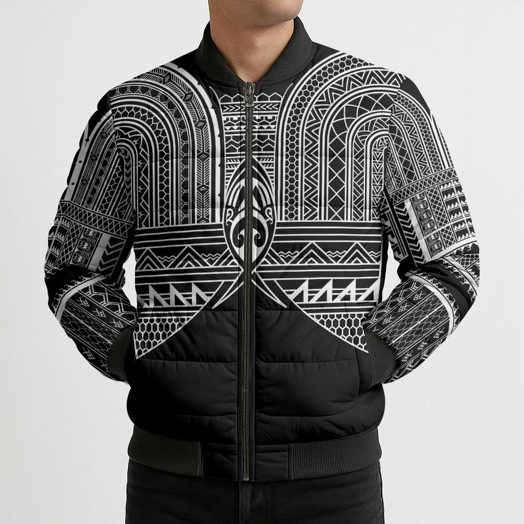 Philippines Igorot Tribal Inspired Bomber Puffer Jacket Black Version