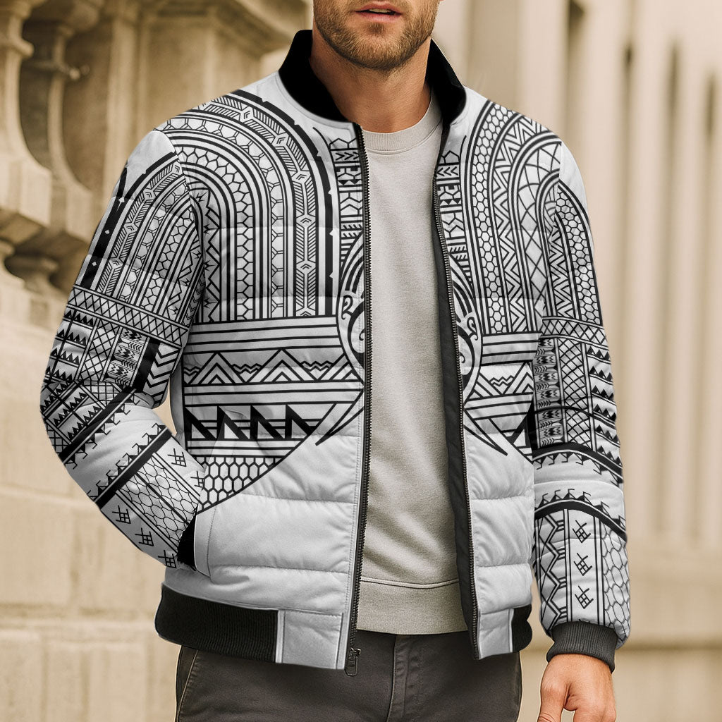 Philippines Igorot Tribal Inspired Bomber Puffer Jacket White Version