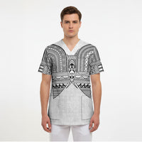 Philippines Igorot Tribal Inspired Scrub Top White Version