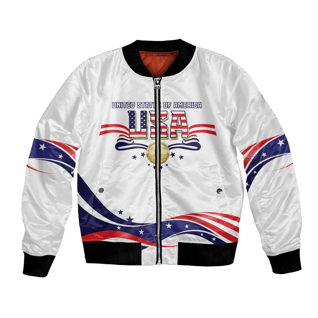 Custom USA 2024 Bomber Jacket Summer Sport Go United States LT05 - Wonder Print Shop