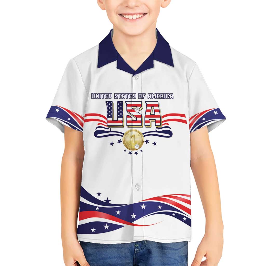 Custom USA 2024 Kid Hawaiian Shirt Summer Sport Go United States LT05 - Wonder Print Shop