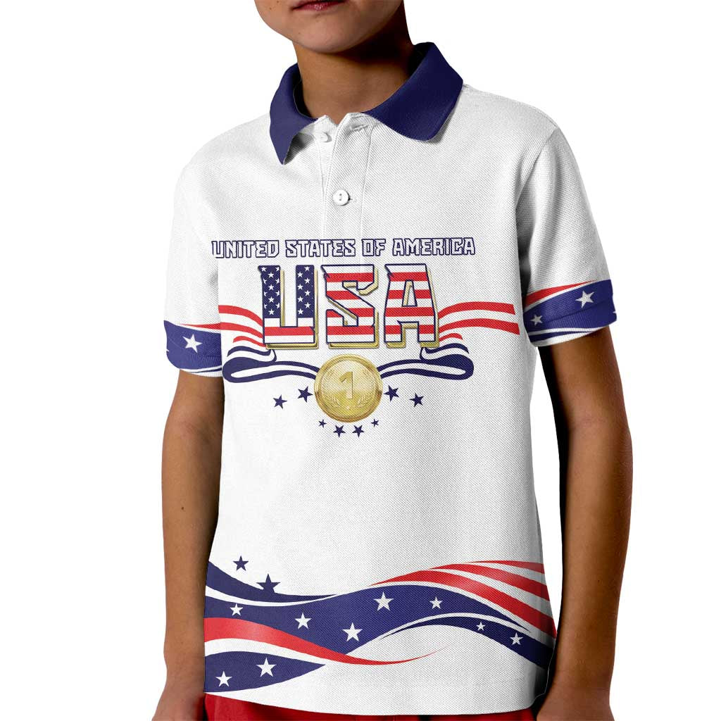 Custom USA 2024 Kid Polo Shirt Summer Sport Go United States LT05 - Wonder Print Shop