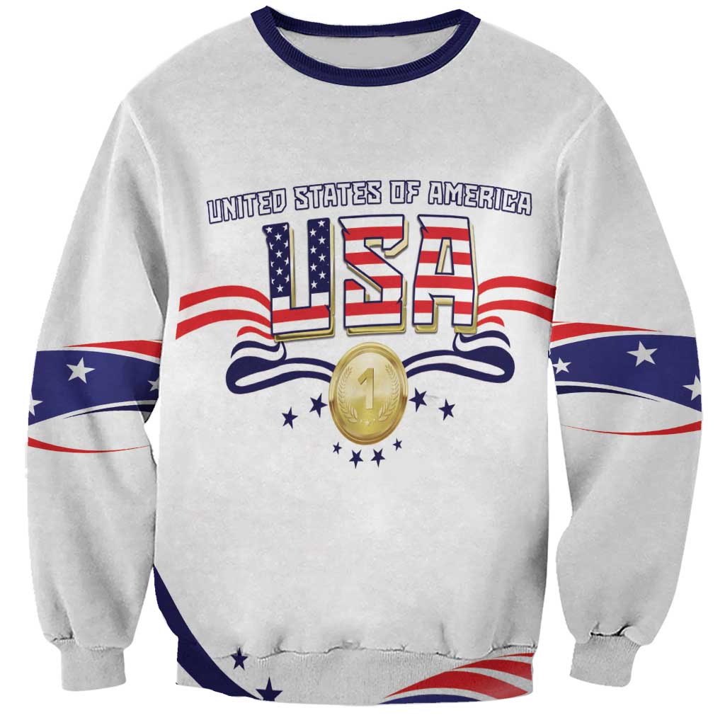 Custom USA 2024 Sweatshirt Summer Sport Go United States LT05 - Wonder Print Shop