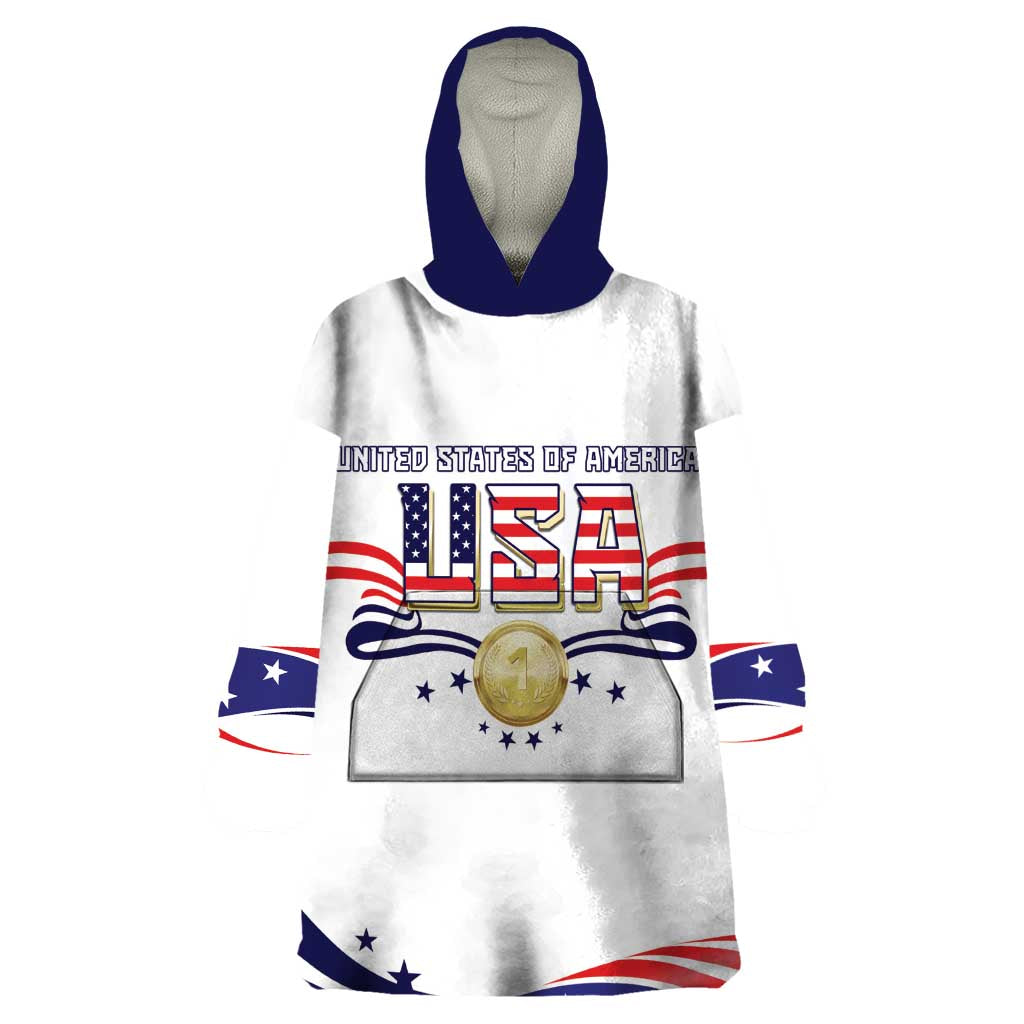 Custom USA 2024 Wearable Blanket Hoodie Summer Sport Go United States LT05 - Wonder Print Shop