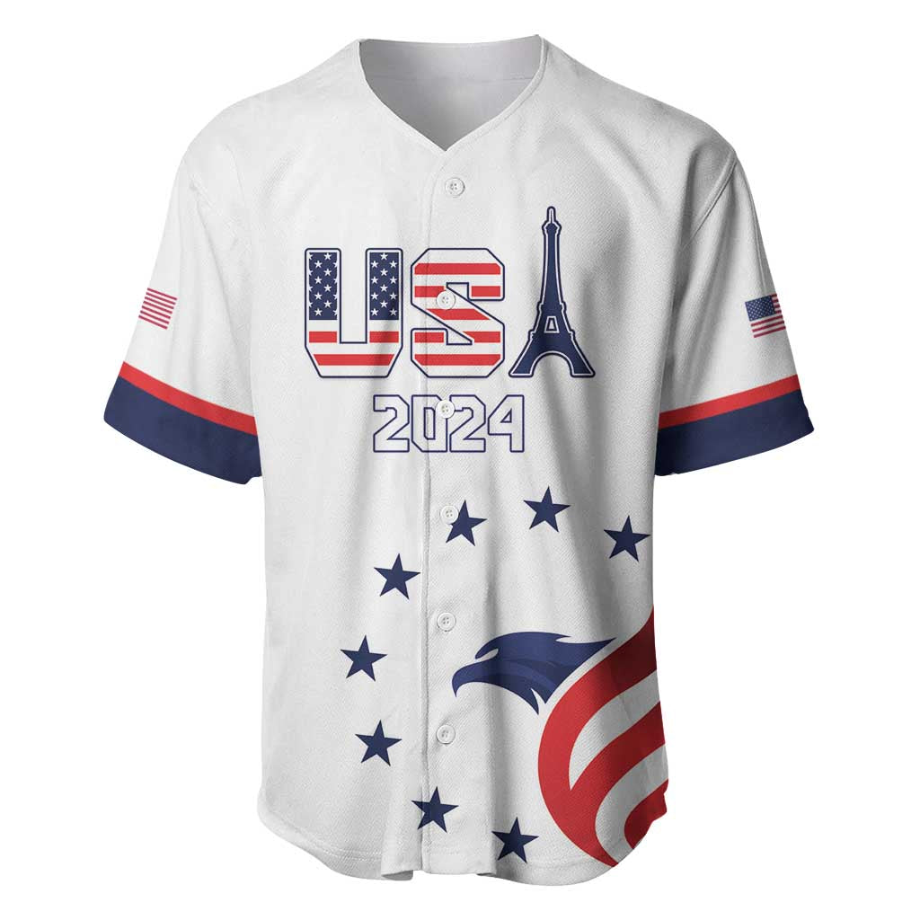 Custom USA 2024 Paris Baseball Jersey United States Sport LT05 - Wonder Print Shop