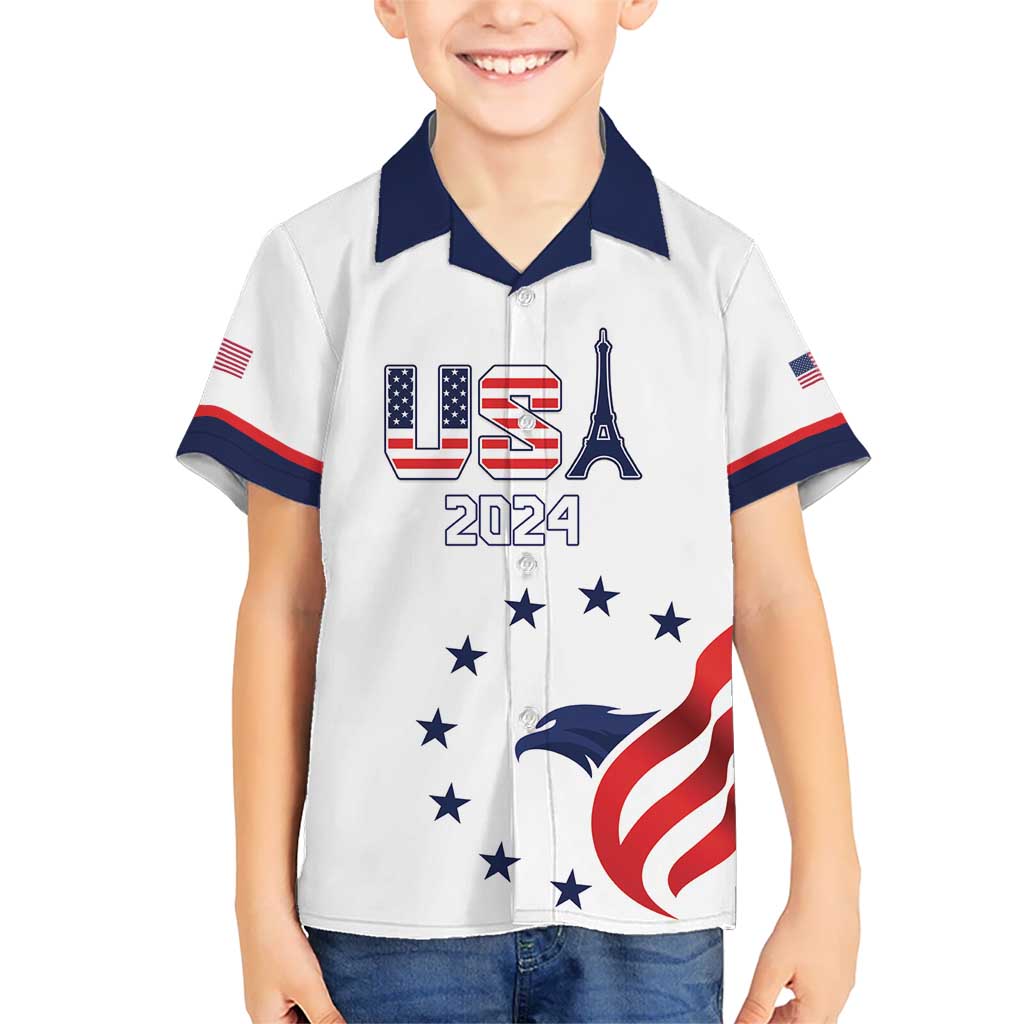 Custom USA 2024 Paris Kid Hawaiian Shirt United States Sport LT05 - Wonder Print Shop