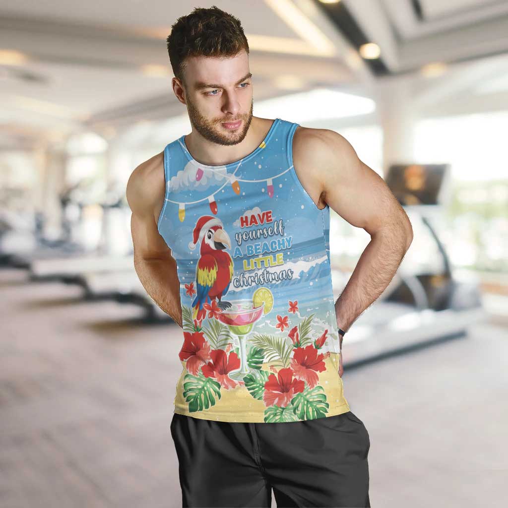 Hawaii Christmas Men Tank Top Funny Macaw Parrot Tropical Vibe LT05 - Wonder Print Shop