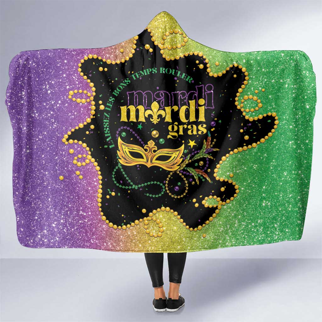 Mardi Gras Hooded Blanket Laissez Les Bons Temps Rouler