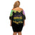 Mardi Gras Off Shoulder Short Dress Laissez Les Bons Temps Rouler