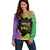 Mardi Gras Off Shoulder Sweater Laissez Les Bons Temps Rouler