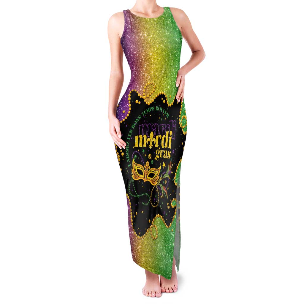 Mardi Gras Tank Maxi Dress Laissez Les Bons Temps Rouler LT05 - Wonder Print Shop