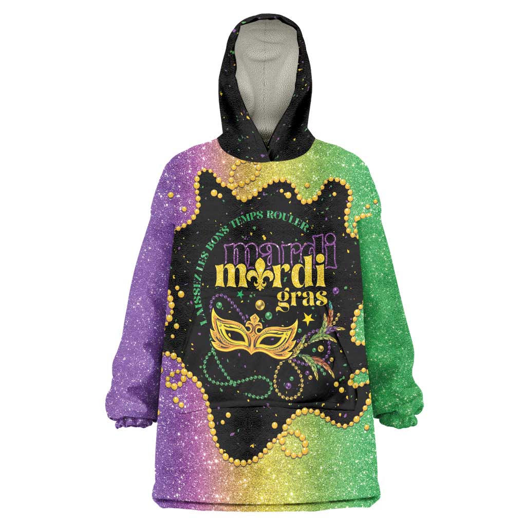 Mardi Gras Wearable Blanket Hoodie Laissez Les Bons Temps Rouler