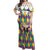 Love Mardi Gras Off Shoulder Maxi Dress Coquette Bow Glitter Style