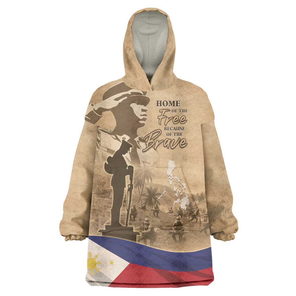 Philippines Memorial Day Wearable Blanket Hoodie Honor The Fallen