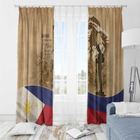 Brown curtain set with soldier silhouette, “Home of the Free” text, and flag-color hem