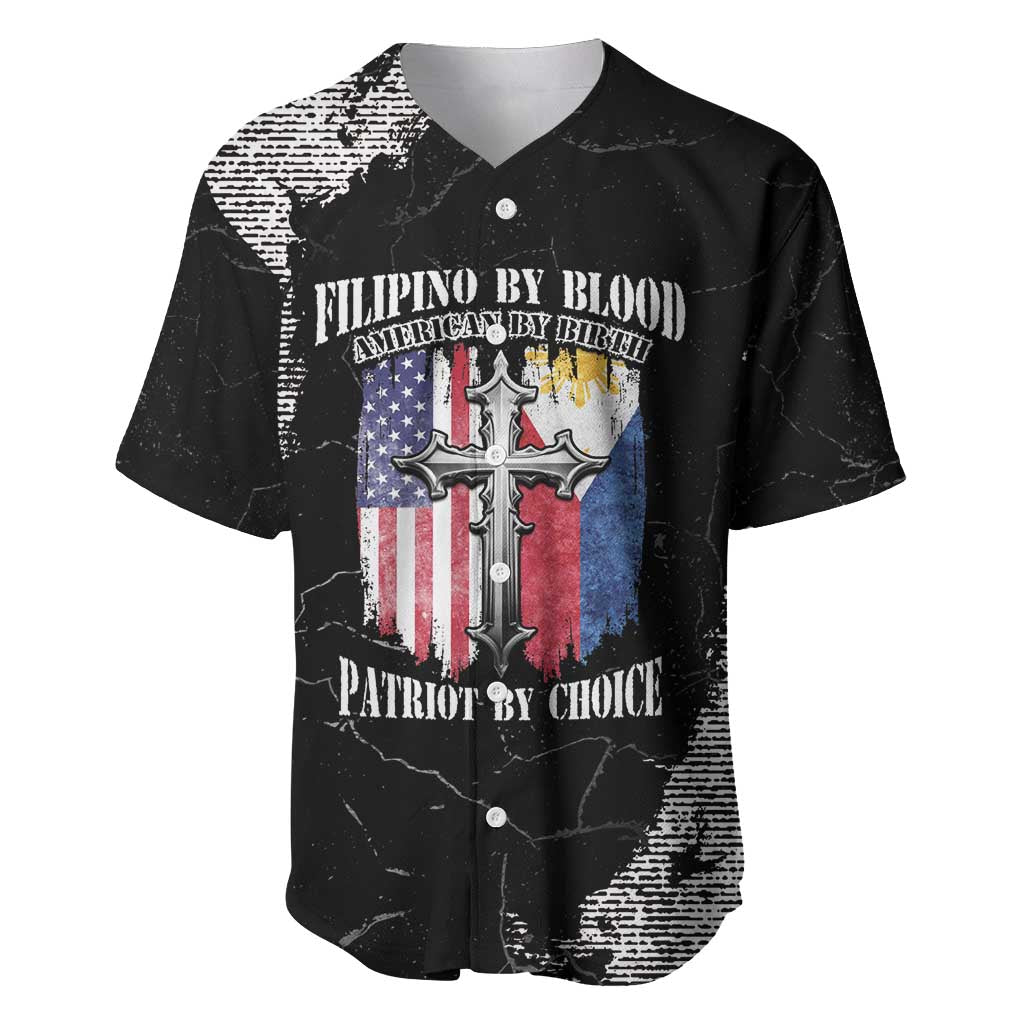 Personalized Philippines And USA Baseball Jersey Grunge Style