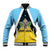 Personalised Saint Lucia Baseball Jacket Coat Of Arm With Palm Leaf Pattern